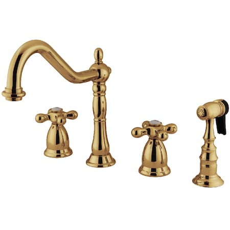 Kingston Brass KS1792AXBS Widespread Kitchen Faucet, Polished Brass KS1792AXBS
